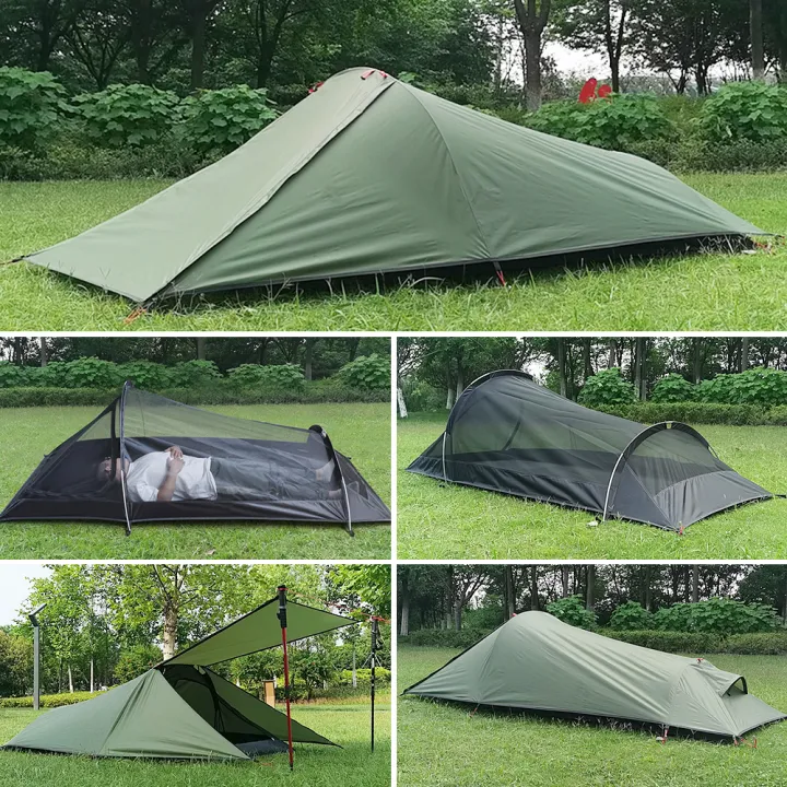 ultralight-outdoor-camping-tent-single-person-camping-tent-เต้นท์แคมปิ้ง-water-resistant-tent-aviation-aluminum-support-portable-sleeping-bag-tent