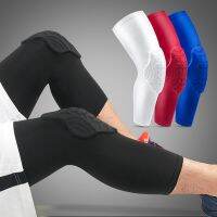 1pc Long Knee Pad Sleeve Anti-bump Breathable Thermal Leg Support Patella Protector Outdoor Gym Basketball Sportswear