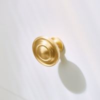 ☾✷✸ Copper Round Door Knobs Solid Brass Cabinet Handles Single Hole Kitchen Cupboard Round Door Knobs Drawer Dresser Wardrobe Pulls