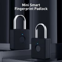 Mini Smart Biometric Thumbprint Door Padlocks Rechargeable Door Lock Fingerprint Smart Padlock USB Keyless Quick Unlock