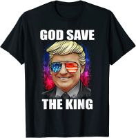 △ God Save The King President Trump 2024 Sunglasses Republican T-Shirt. Premium Cotton Short Sleeve O-Neck Mens T Shirt New S-3XL