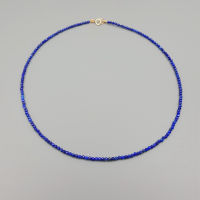 Lii Ji Women Necklace Healing Stone Lapis Lazuli Approx 2mm 14k Gold Filled No Fade Choker Tiny Shining Necklace