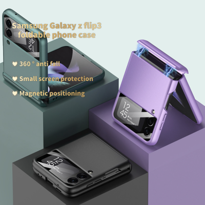 เคสเคสทนกระแทกโทรศัพท์หน้าจอพับได้แบบ Samsung เคสคลุมทั้งหมดดูดซับแม่เหล็กสำหรับ Samsung Galaxy Z Flip3