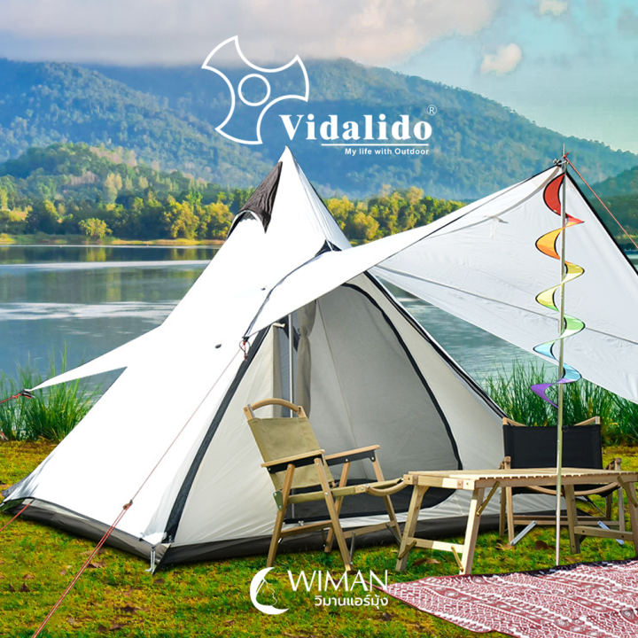 แท้-รุ่นใหม่-เต็นท์กระโจม-tt-245-vidalido-teepee-ms-ฟรี-แถมธง-สำหรับ-2-3-คน-เต็นท์กระโจม-อากาศ-ถ่ายเทสะดวก