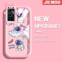 เคส JIUMOO สำหรับ VIVO V23E 4G V23E 5G เคส Y75การ์ตูนสเปซแมนสีสันสดใสน่ารักกล้องมอนสเตอร์น้อยนิ่มสำหรับเลนส์กันกระแทกแบบใสเคสมือถือเรียบง่ายฝาครอบป้องกันซิลิโคนความคิดสร้างสรรค์โปร่งใสเคส