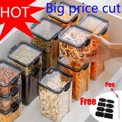 460-1800ml Plastic Food Storage Box Sets Stackable Kitchen Sealed Jar Multigrain Tank Bottle Dried Fruit Tea Storage Containers