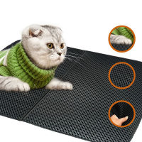 Waterproof Cat Litter Mat EVA Double Layer Cat Mat Litter Trapper Mats Non-Slip Litter s Litter Box Mat Cat Accessories