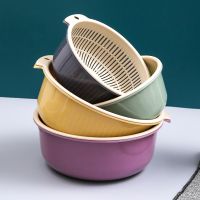 ✤❅ Double-layer hollow fruit basin washing drain basket creative plastic kitchen