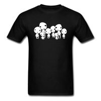 Tops Tees Black T-shirt Kodama Spirit Of The Forest T Shirt Cotton Mens Tshirts Group Mononoke Hime Princess Mononoke Clothes 7VZ5