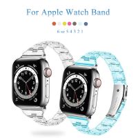 xiaozh Resin Strap for Apple Watch Band 38mm Series 3 Transparent Watchband for iwatch 6 se 5 4 3 2 1 Woman Loop correa Replacement