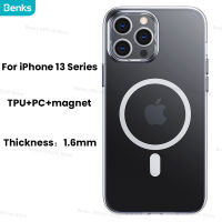 Benks For apple iPhone 13 Mini Pro Max Transparent Magnetic All-inclusive Protective Case Anti-Fingerprint Anti-Drop Phone Cover