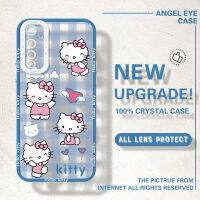 เคสสำหรับ Realme 5 5 5 Pro 5S 5i Realme 6 6 Pro ของแท้กันกระแทกเคสโทรศัพท์คริสตัล Hello Kitty ปลอกอ่อนคลุมทั้งหมดเคสมือถือใสสำหรับป้องกันกล้อง