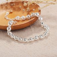 【Cw】Fine Pretty lovely Hollow ball Chain 925 sterling Silver celet for ashion Wedding Party Couple gi Jewelry