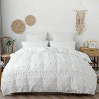 Nordic Soft Cute Solid White Gray High Quality Duvet Cover Set Bedclothes Bedspread Quilt Twin Size Bedding Set