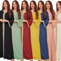 AB146 European, American and Middle East Womens 2022 Autumn New Bronzing Muslim Dubai Robe