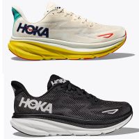 HOKA Clifton รองเท้าผ้าใบ9ตาข่ายระบายอากาศได้รองเท้าวิ่งสำหรับผู้ชายรองเท้ากีฬากลางแจ้งยิมยืดหยุ่นถัก Vamp รองเท้าเทนนิส