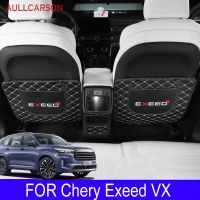 For Chery Exeed VX Leather Anti-Child-Kick Pad Car Waterproof Seat Back Protector Cover Mud Storage Bag Interior Accessories