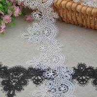 [HOT!] 3 Meters 6cm Width high quality embroidered flower pendant black lace trim sewing crafts women child cloth scrapbooking DIY