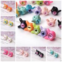 PENGA 10 pcs Color Cartoon Evil Eyes ลูกปัดตาข้างเดียว ลูกปัดเจาะรู Rotundity สร้างขึ้นอย่างประณีต 1616มม. สร้อยคอตกแต่ง DIY สำหรับสัตว์เลี้ยง