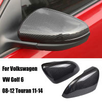 คาร์บอนไฟเบอร์และสีดำสำหรับ VW Volkswagen Golf 6 MK6 R GTI VI 2010- 2013รถด้านหลังกระจกมองหลังด้านหลังเปลี่ยนฝาครอบ