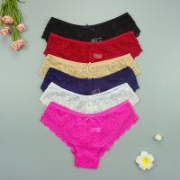 （A So Cute） 3ชิ้น/ล็อต Sexy Thongs PantiesWomen Underwear Transparent Underpant Seamless TangasHollow Gstring Large Size 2XL