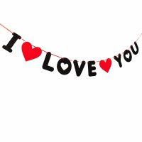 3M Red Lover Valentine Banner Bunting I LOVE YOU Garland for Wedding Room Photo Booth Props Garland Bridal Shower Wedding Decor Banners Streamers Conf