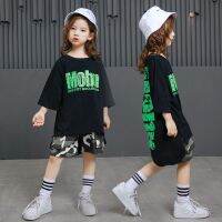 [COD] new girls hip-hop personality handsome short-shirt camouflage overalls green suit