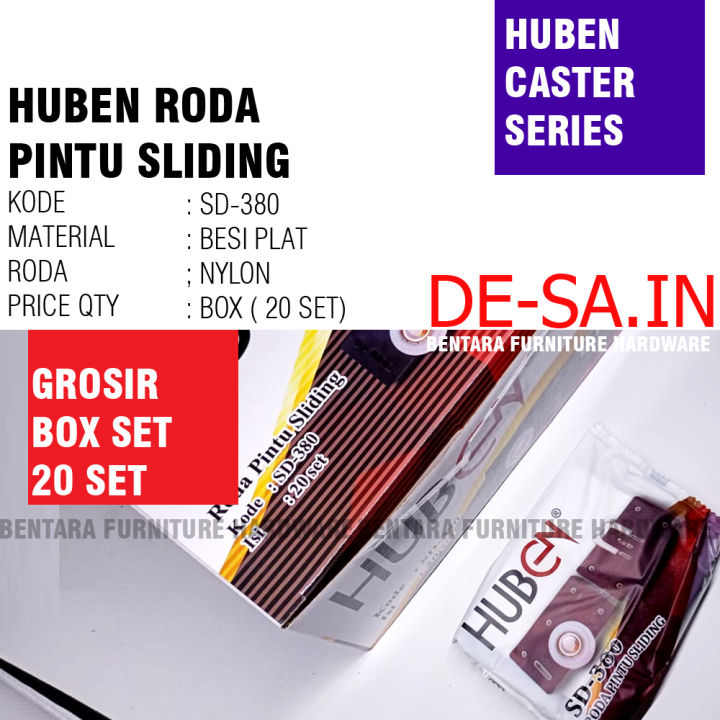 (Box 20 Set) Huben SD 380 Sliding Door Wheel (Roda Pintu Geser ...