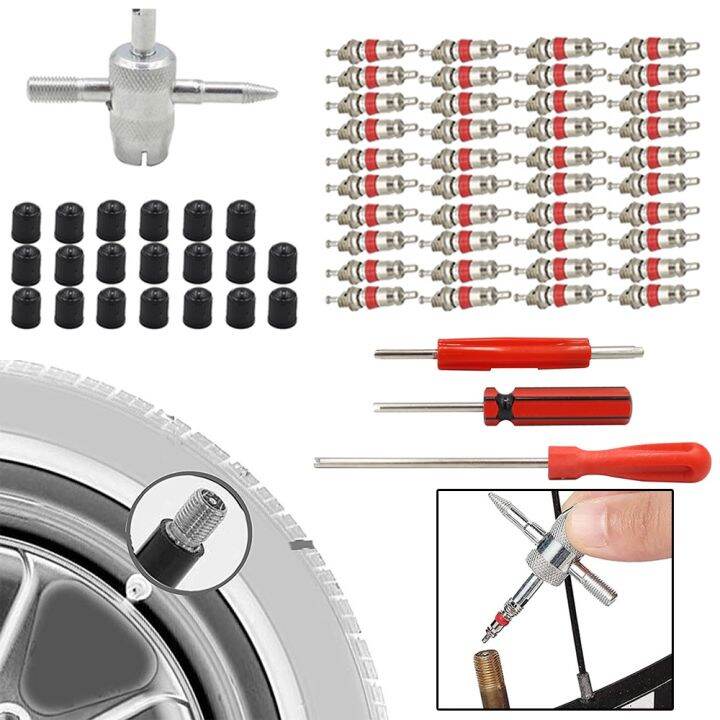 1/6/7/32/64PCS Tire Valve Core Removal Tools Valve Stem Core Wrench