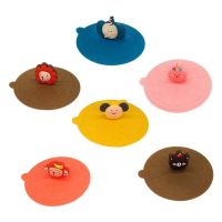 Silicone Cup Lids Cartoon Glass Cup Cover Reusable Anti-Dust Cup Covers for Mugs Animal Shape Hot Drink Cup Lids 12Pcs