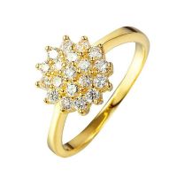 14พันทอง1.5กะรัตแหวนเพชรสำหรับผู้หญิงหรูหราหมั้น Bizuteria Anillos พลอย14พันสีเหลืองทองเพชรแหวนแต่งงานกล่อง