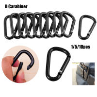 GOOD MOOD BEAUTY 1/5/10pcs black color New Safety Equipment Black-color Aluminium Buckle Keychain Black Climbing Button Camping Hiking Hook Alloy Cara