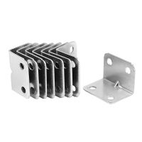 ▫۩ Stainless Steel Corner Braces Angle Brackets Silver Tone 8PCS