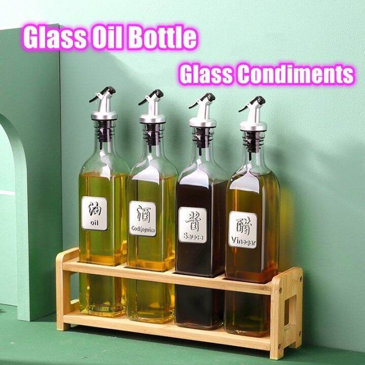 TMP 500ml Oil Bottle Glass Condiments Bottle Glass Oil Dispenser Glass