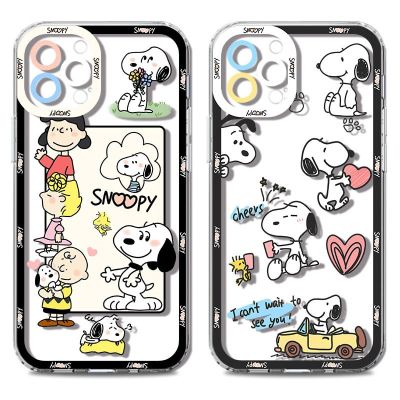 [สินค้าใหม่ในสต็อก] น่ารัก Snoopy สุนัขกรณีซิลิโคนอ่อนนุ่มสำหรับ iPhone 14 Pro Max 13 12 11 Pro Max มินิ XR XS X 8 7 6 6วินาทีบวก SE 2020ล้าง Silm ปก