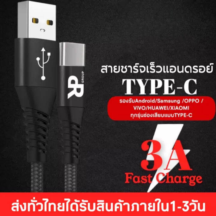 สายชาร์จเร็ว-type-c-rpรุ่น-r2-สายแบบถัก-ของแท้-100-3-1a-fast-charger-ยาว-1-เมตร-ใช้ได้กับ-samsung-oppo-vivo-xiaomi-huawei-android-สมาร์ตโฟน-รับประกัน1ปี-by-gesus-store