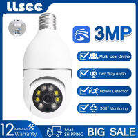 LLSEE YOOSEE IP Surveillance Camera,วิดีโอ,หลอดไฟ E27,3MP,Full-Color,Wi-Fi,Indoor Mini,Smart Home Security,Baby Monitoring,