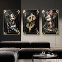 Funny Mickey And Minnie Mouse Robber Canvas Prints Pop Art Painting On Wall Decor Cartoon Poster Pictures For Living Room