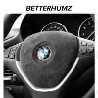 BETTERHUMZ Alcantara Wrap Car Steering Wheel Decorative Cover Tirm Sticker For BMW X5 E70 X6 E71 2008-2013 Interior Accessories