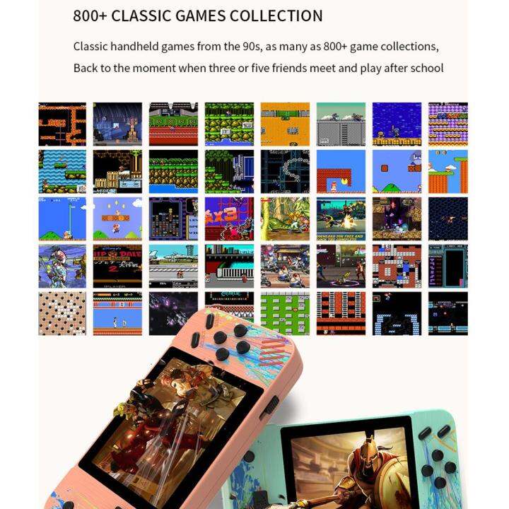 Handheld Game Console Portable Built In 800 Classic Games 3.5 Inch