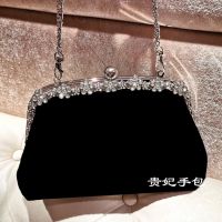 Hot selling diamond-encrusted velvet clutch bag cheongsam womens dinner banquet bridal sequin