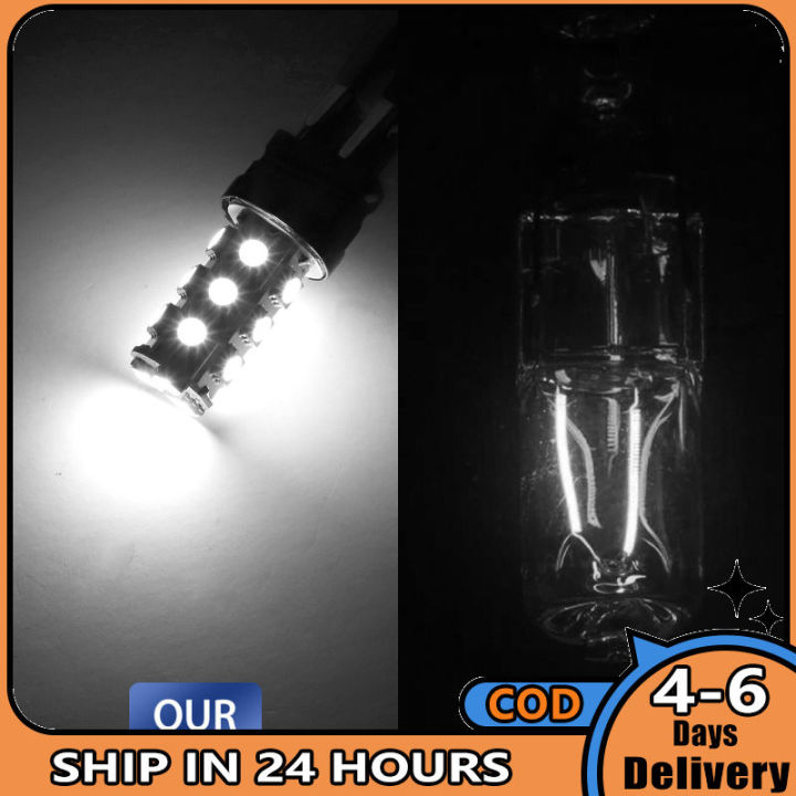 10ชิ้นรถยนต์หลอดไฟ3157-3156-super-white-18smd-led-360องศาแสงย้อนกลับหางเบรกสัญญาณไฟหลอดไฟ6000พัน