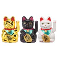 4 Inch Lucky Cat Decor Hand Waving Welcoming Cat for Home Desk Ornament Gift Giving Lucky Cat Ornament Home Decoratior