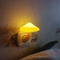 【LZ】►✟  EU Plug Home Bedroom Led Night Light Mushroom Wall Socket Lamp Warm White Light-control Sensor Bedroom Light Home Decoration