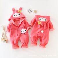 2022 Sanrioes Anime ของฉัน Melody Plush Baby Jumpsuit ผู้ชายและผู้หญิง Baby Kawaii เสื้อผ้าเด็กแรกเกิด Jumpsuit ของขวัญวันเกิด