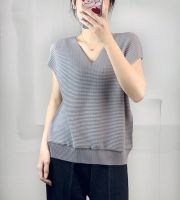 2MUAY รุ่น PP62464 เสื้อผู้หญิง เสื้อพลีทคุณภาพ V NECK PLEAT TOP 3 สี FREE SIZE