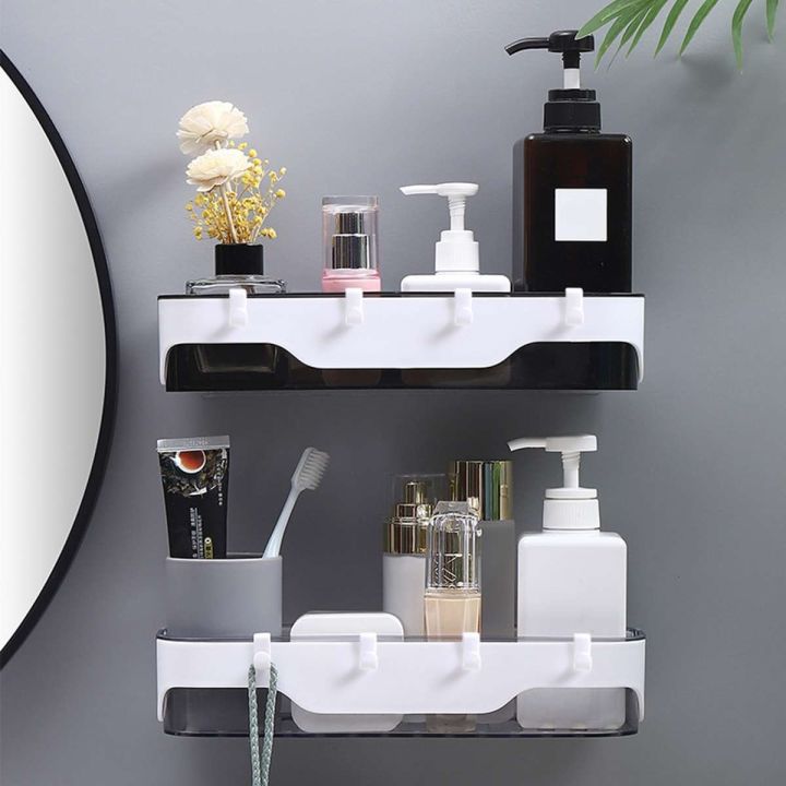 hot-shelf-organizer-shampoo-holder-no-punching-wall-mounted-storage-basket-adhesive-makeup-rack