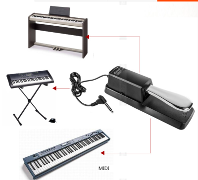 Cherub WTB-005 ออร์แกนอิเล็กทรอนิกส์เปียโนไฟฟ้าซินธิไซเซอร์ Sustain Pedal  อุปกรณ์เสริมคีย์บอร์ด