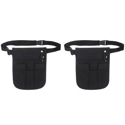 Waist Bag Tool Bag Work Apron Bag Waist Contains Belt Waist Bag Thin Waterproof Multifunctional Pocket (Black)