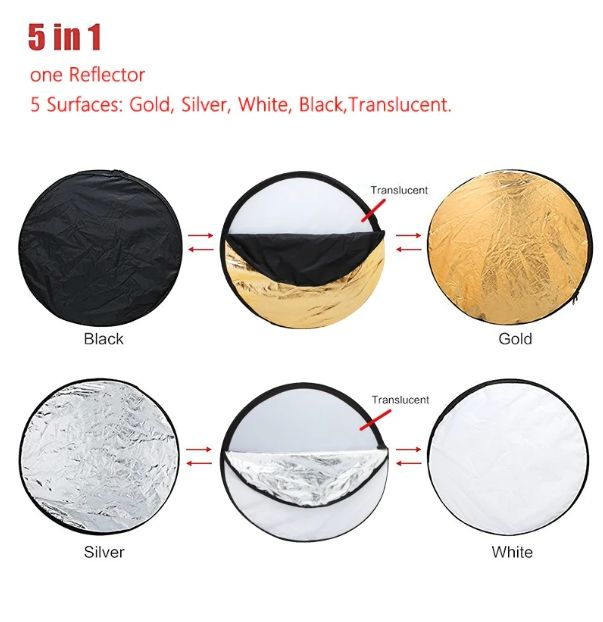 แผ่นสะท้อนแสง-reflector-5-in-1-60cm-multi-functional-photo-studio-collapsible-light-reflector